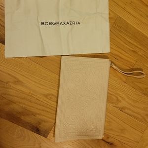 bcbgmaxazria beige clutch